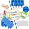 Popsicle Molds Set of 3,Ice Pop Molds Silicone 4 Cavities Ice Cream Oval Cake Pop Mold,with 50 Wooden Sticks for DIY Popsicle,Cake Pop, Ice Pop, Cakesicles(blue)